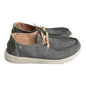 Hey Dude Wendy Boho Grey  PinkWomen Shoes Size 7 Slip-On Flat Casual